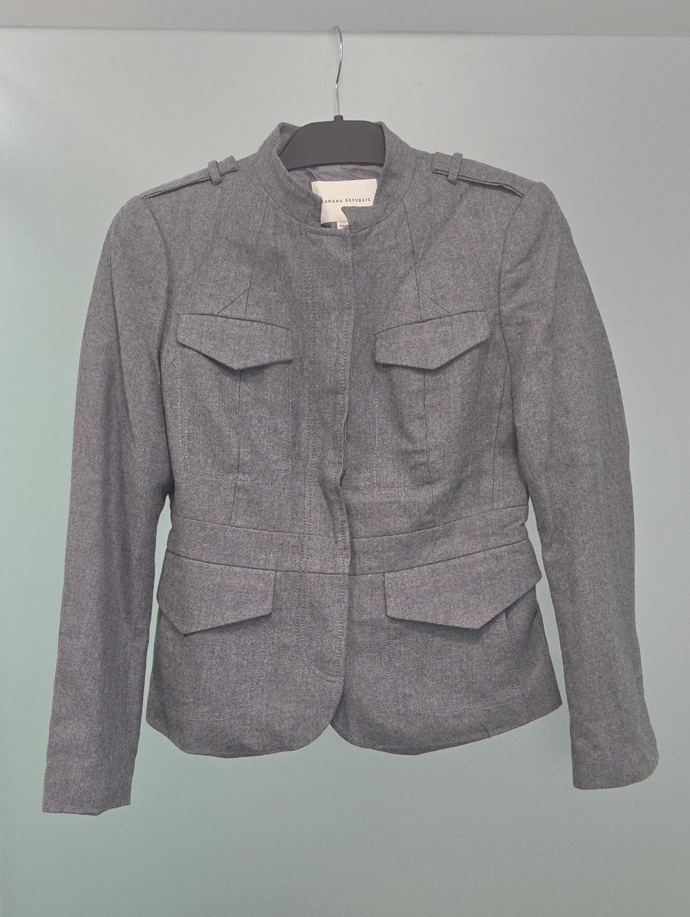 Banana Republic Gray Military-Style Blazer
